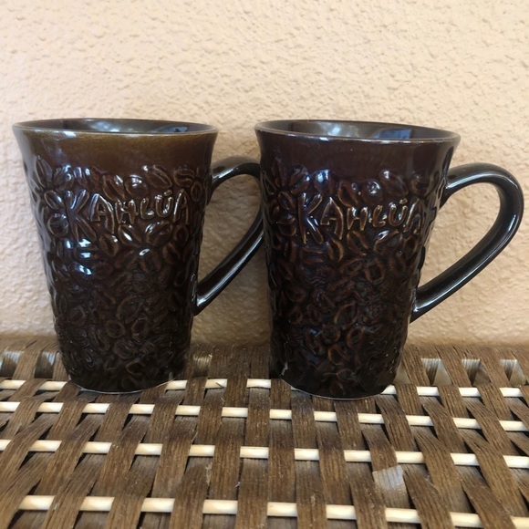 Kahlua coffee bean mugs set of 2 brown Pernod Richard - Picture 2 of 8